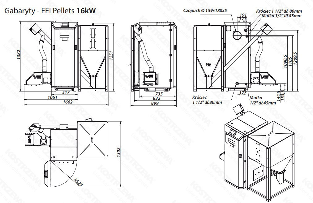 KOSTRZEWA KOCIOŁ EEI PELLETS 16kW KOSTRZEWA KOCIOŁ EEI PELLETS 16kW