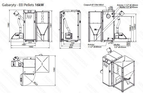KOSTRZEWA KOCIOŁ EEI PELLETS 16kW KOSTRZEWA KOCIOŁ EEI PELLETS 16kW
