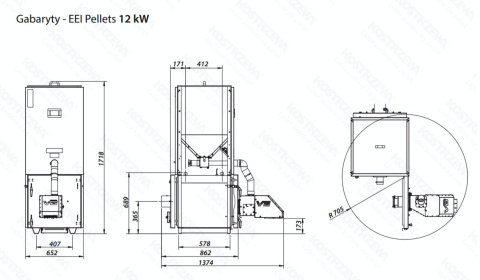 KOSTRZEWA KOCIOŁ EEI PELLETS 12kW KOSTRZEWA KOCIOŁ EEI PELLETS 12kW