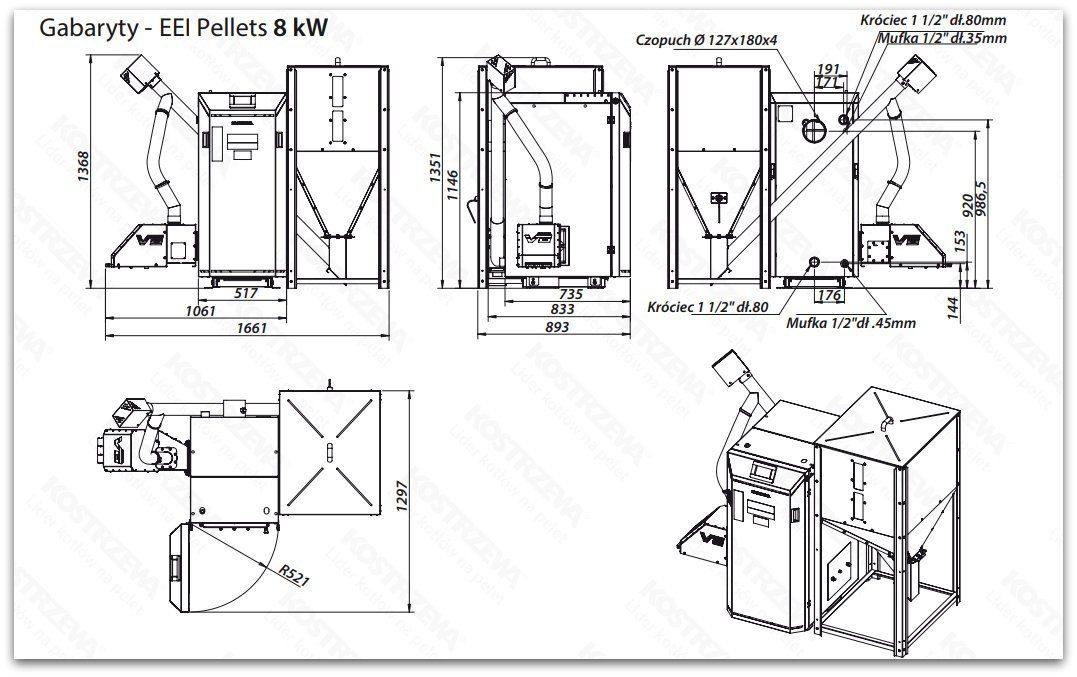 KOSTRZEWA KOCIOŁ EEI PELLETS 8kW KOSTRZEWA KOCIOŁ EEI PELLETS 8kW
