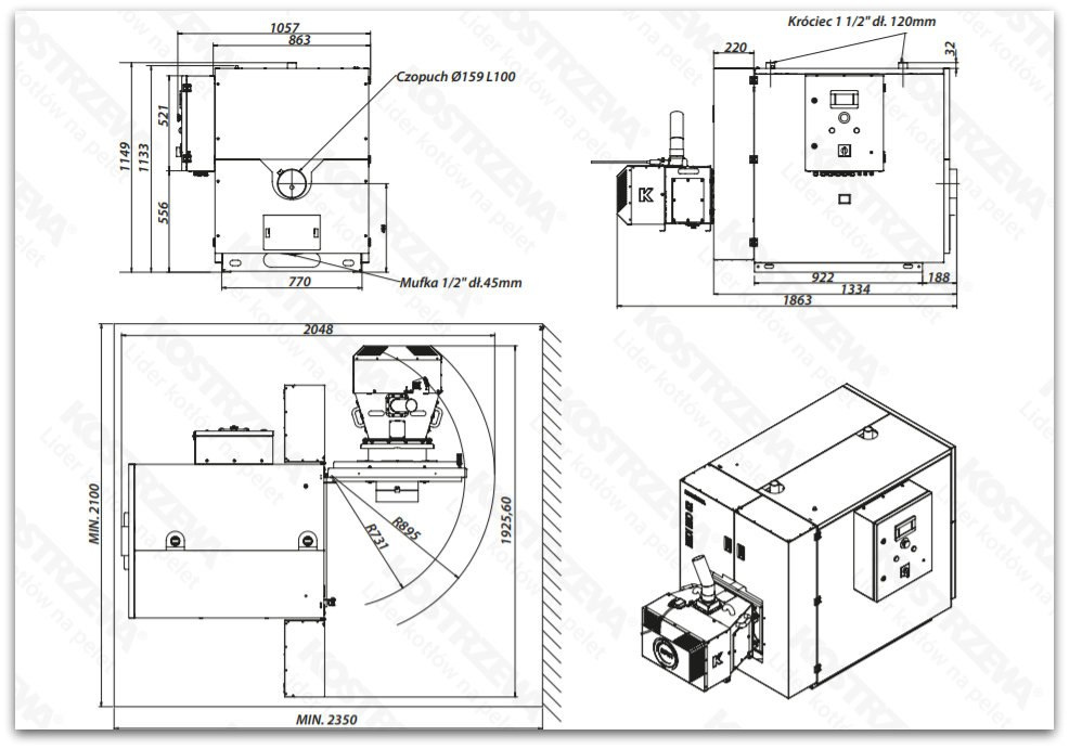 KOSTRZEWA KOCIOŁ MIDI BIO NE 52kW KOSTRZEWA KOCIOŁ MIDI BIO NE 52kW