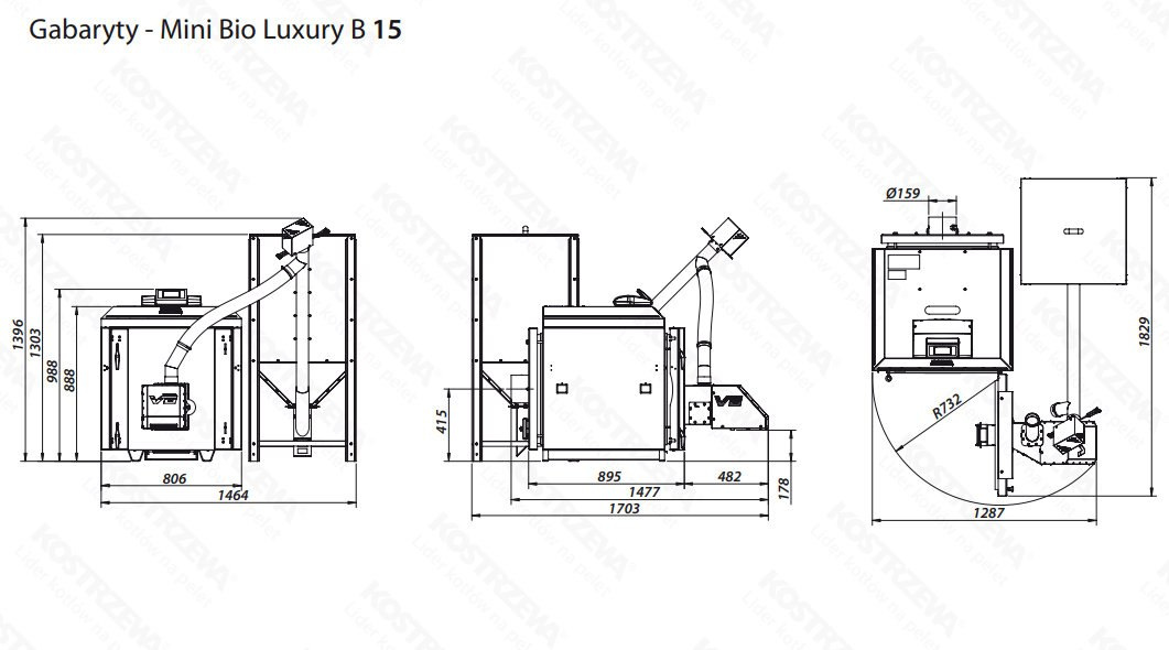KOSTRZEWA KOCIOŁ MINI BIO LUXURY B 15kW KOSTRZEWA KOCIOŁ MINI BIO LUXURY B 15kW