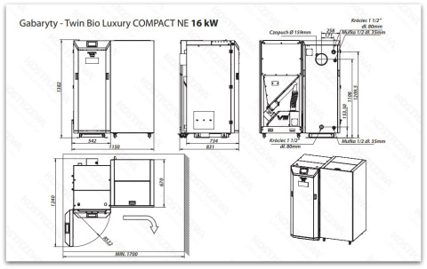KOSTRZEWA KOCIOŁ TWIN BIO LUXURY COMPACT NE 16KW KOSTRZEWA KOCIOŁ TWIN BIO LUXURY COMPACT NE 16KW