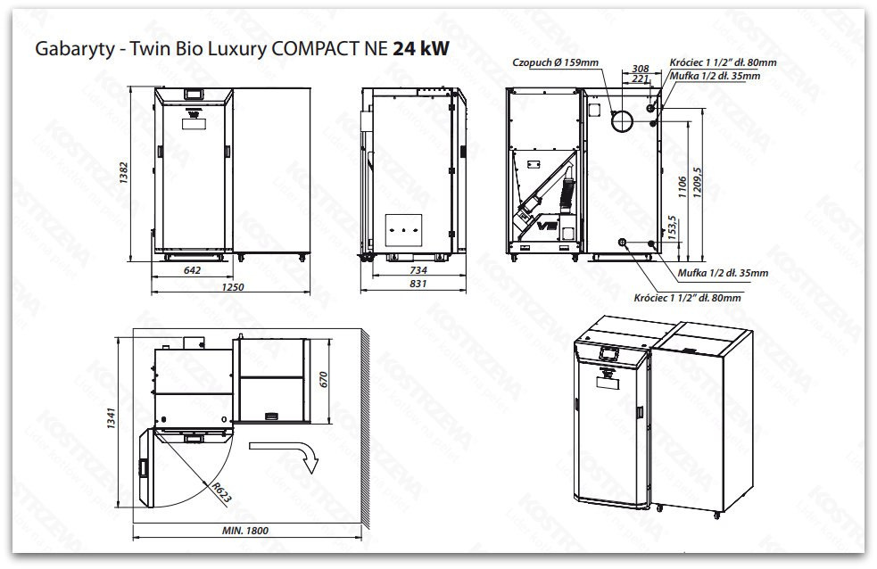 KOSTRZEWA KOCIOŁ TWIN BIO LUXURY COMPACT NE 24KW KOSTRZEWA KOCIOŁ TWIN BIO LUXURY COMPACT NE 24KW