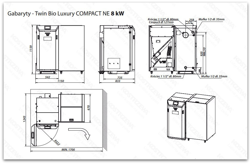 KOSTRZEWA KOCIOŁ TWIN BIO LUXURY COMPACT NE 8KW KOSTRZEWA KOCIOŁ TWIN BIO LUXURY COMPACT NE 8KW