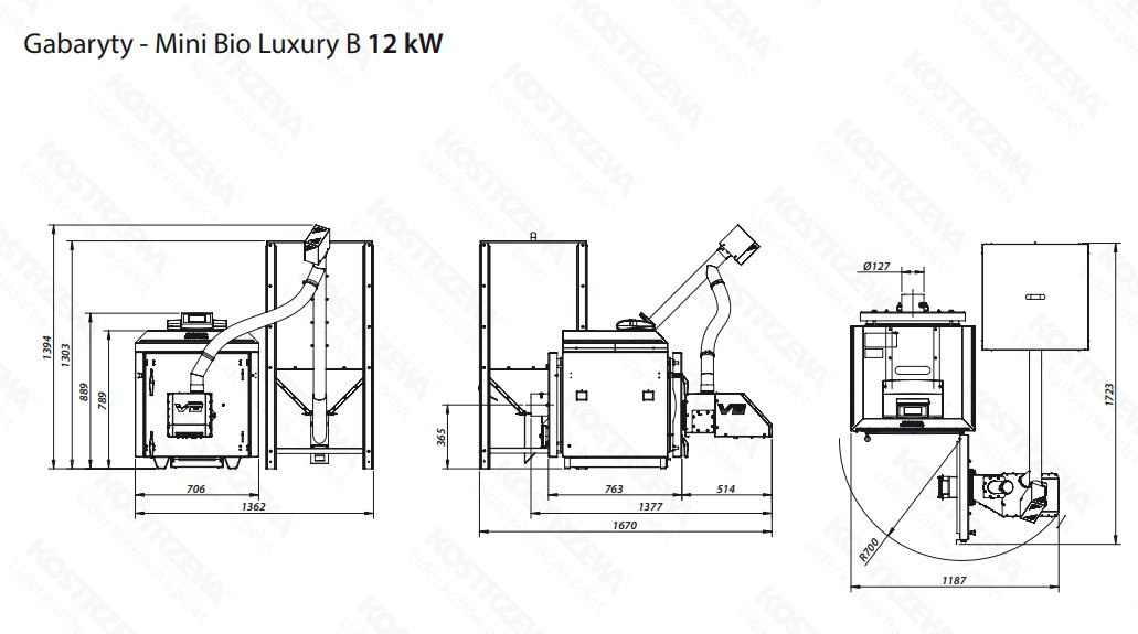 KOSTRZEWA KOCIOŁ MINI BIO LUXURY B 12kW KOSTRZEWA KOCIOŁ MINI BIO LUXURY B 12kW