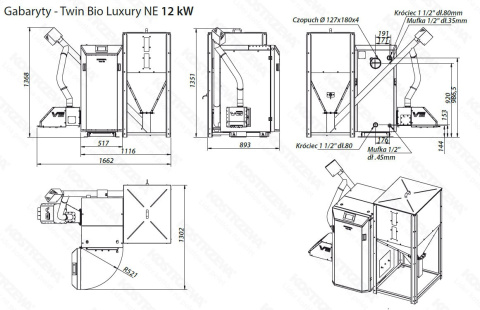 KOSTRZEWA KOCIOŁ TWIN BIO LUXURY NE 12kW KOSTRZEWA KOCIOŁ TWIN BIO LUXURY NE 12kW
