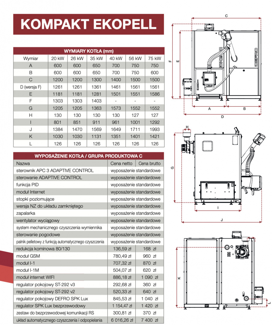 DEFRO KOCIOŁ KOMPAKT EKOPELL 75 KW DEFRO KOCIOŁ KOMPAKT EKOPELL 75 KW