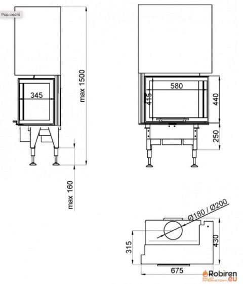 ROBIREN WKŁAD KOMINKOWY SLIM AIR6S CORNER L/P LIFT ROBIREN WKŁAD KOMINKOWY SLIM AIR6S CORNER L/P LIFT