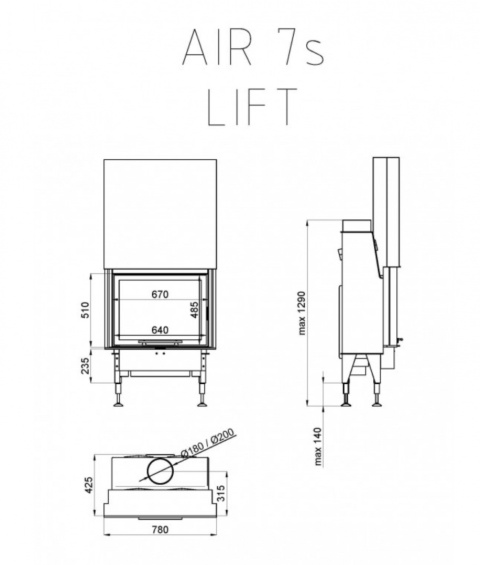 ROBIREN WKŁAD KOMINKOWY SLIM AIR7S LIFT ROBIREN WKŁAD KOMINKOWY SLIM AIR7S LIFT