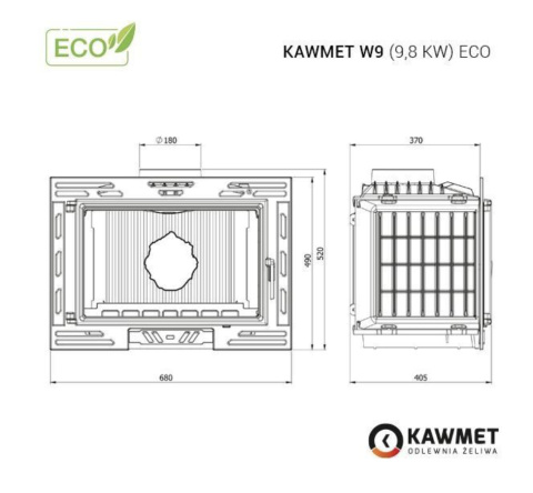 KAWMET WKŁAD KOMINKOWY W9 9,8 kW ECO KAWMET WKŁAD KOMINKOWY W9 9,8 kW ECO