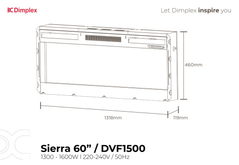 OPTIFLAME KOMINEK ELEKTRYCZNY SIERRA 60 OPTIFLAME KOMINEK ELEKTRYCZNY SIERRA 60