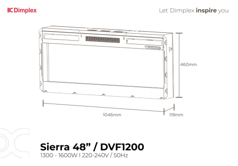 OPTIFLAME KOMINEK ELEKTRYCZNY SIERRA 48 OPTIFLAME KOMINEK ELEKTRYCZNY SIERRA 48