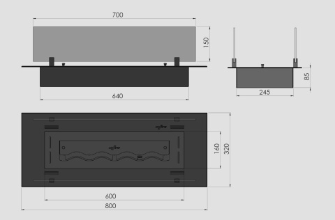 INFIRE BIOKOMINEK INSERT BLACK 800 INFIRE BIOKOMINEK INSERT BLACK 800