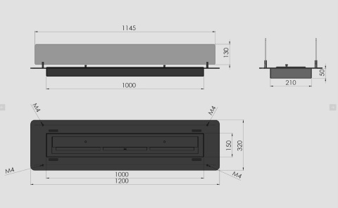 INFIRE BIOKOMINEK INSERT BLACK 1200 INFIRE BIOKOMINEK INSERT BLACK 1200