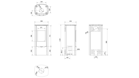 Piec stalowy koza ENYO-R Ø 150 8 kW Piec stalowy koza ENYO-R Ø 150 8 kW