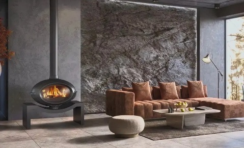 Piec wolnostojący INVICTA BRIO na ławie 1m antracyt ref. 6481-25