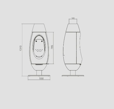 Piec wolnostojący INVICTA BRIO na ławie 1.6m antracyt ref. 6481-24