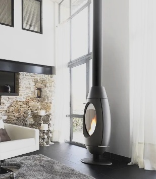 Piec wolnostojący INVICTA BRIO na ławie 1.6m antracyt ref. 6481-24