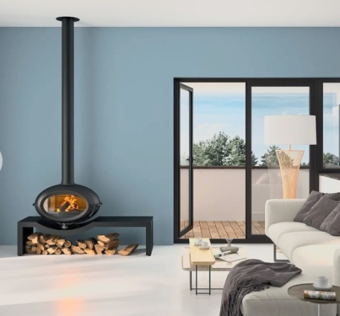 Piec wolnostojący INVICTA BRIO na ławie 1.6m antracyt ref. 6481-24