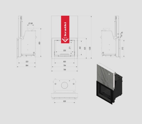 KRATKI WKŁAD KOMINKOWY ZUZIA PW 12 GILOTYNA