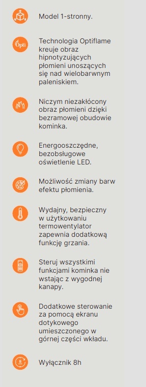 OPTIFLAME KOMINEK ELEKTRYCZNY CAMPANA WHITE
