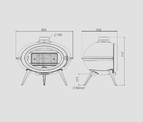Piec wolnostojący INVICTA BRIO antracyt ref. 6481-44