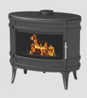 Piec wolnostojący INVICTA MANDOR doprowadzenie powietrza, antracyt ref. 9180-64-DP
