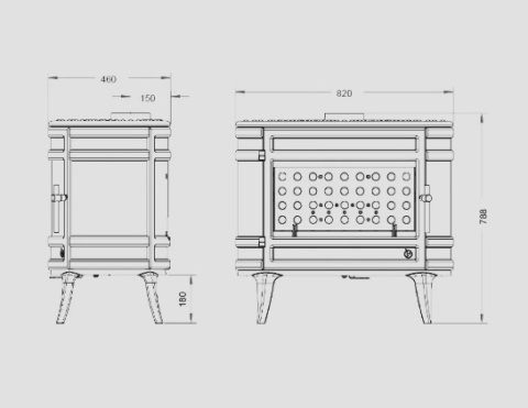 Piec wolnostojący INVICTA MANDOR doprowadzenie powietrza, antracyt ref. 9180-64-DP