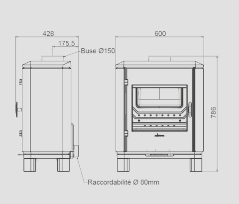 Piec wolnostojący INVICTA CAROLO ZEN antracyt ref. 6162-49