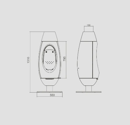 Piec wolnostojący INVICTA ODE antracyt ref. 9149-44