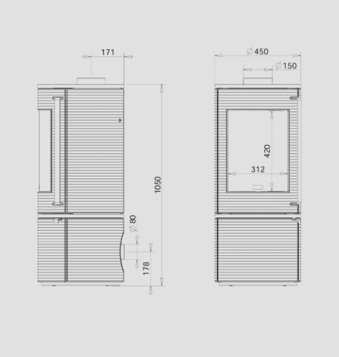 Piec wolnostojący INVICTA ALTARA antracyt ref. 6103-44