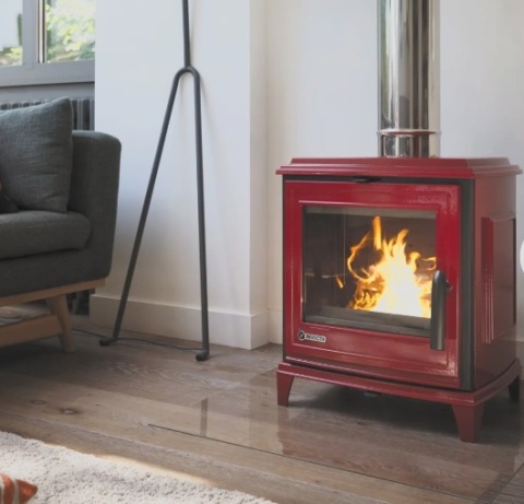 Piec wolnostojący INVICTA SEDAN S czerwona/kremowa emalia ref. 9450-47