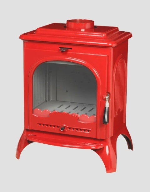Piec wolnostojący INVICTA SEVILLE 2 KREMOWA/CZERWONA emalia ref. 6192-46/47