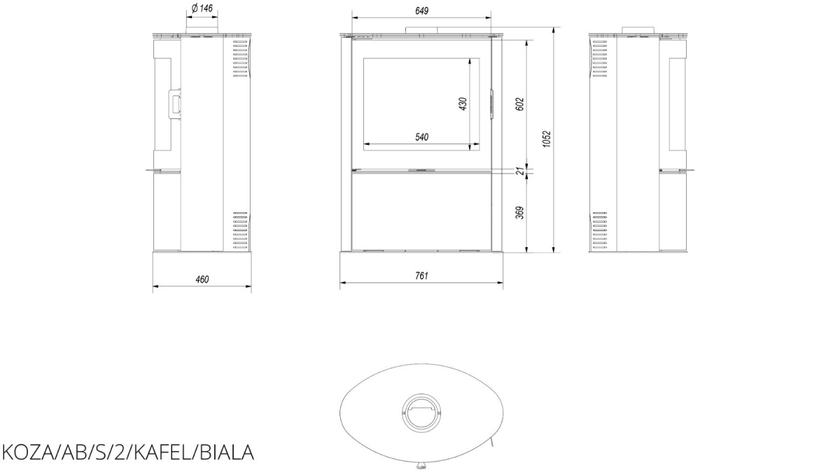 KRATKI PIEC KOZA AB S/2 KAFEL BIAŁY KRATKI PIEC KOZA AB S/2 KAFEL BIAŁY