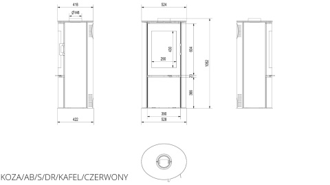 KRATKI PIEC KOZA AB S/DR KAFEL CZERWONY KRATKI PIEC KOZA AB S/DR KAFEL CZERWONY