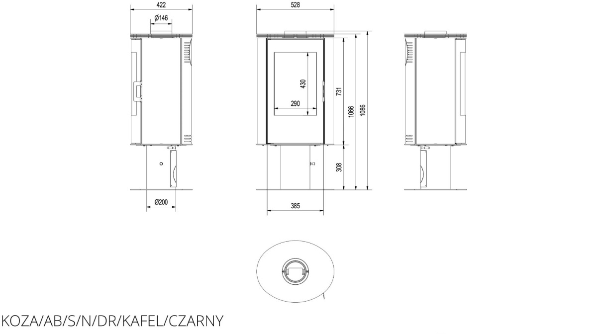 KRATKI PIEC KOZA AB S/N/DR KAFEL CZARNY KRATKI PIEC KOZA AB S/N/DR KAFEL CZARNY