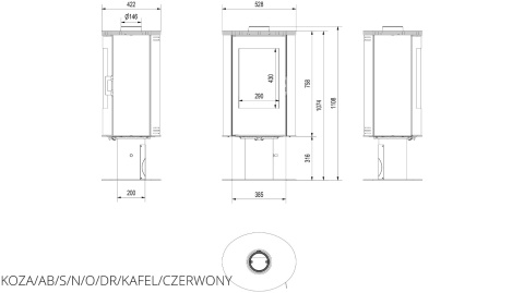 KRATKI PIEC KOZA AB S/N/O/DR KAFEL CZERWONY KRATKI PIEC KOZA AB S/N/O/DR KAFEL CZERWONY
