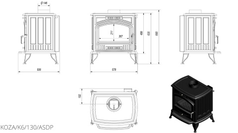 KRATKI PIEC KOZA K6 FI 130 Z ASDP KRATKI PIEC KOZA K6 FI 130 Z ASDP
