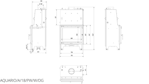 KRATKI WKŁAD KOMINKOWY AQUARIO A18 PW GLASS KRATKI WKŁAD KOMINKOWY AQUARIO A18 PW GLASS