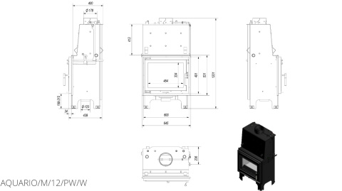 KRATKI WKŁAD KOMINKOWY AQUARIO M12 PW KRATKI WKŁAD KOMINKOWY AQUARIO M12 PW