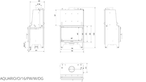 KRATKI WKŁAD KOMINKOWY AQUARIO O16 PW GLASS KRATKI WKŁAD KOMINKOWY AQUARIO O16 PW GLASS