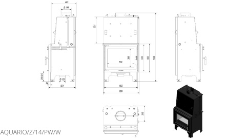KRATKI WKŁAD KOMINKOWY AQUARIO Z14 PW KRATKI WKŁAD KOMINKOWY AQUARIO Z14 PW