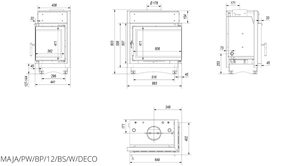 KRATKI WKŁAD KOMINKOWY MAJA PW 12 PRAWY BS DECO KRATKI WKŁAD KOMINKOWY MAJA PW 12 PRAWY BS DECO
