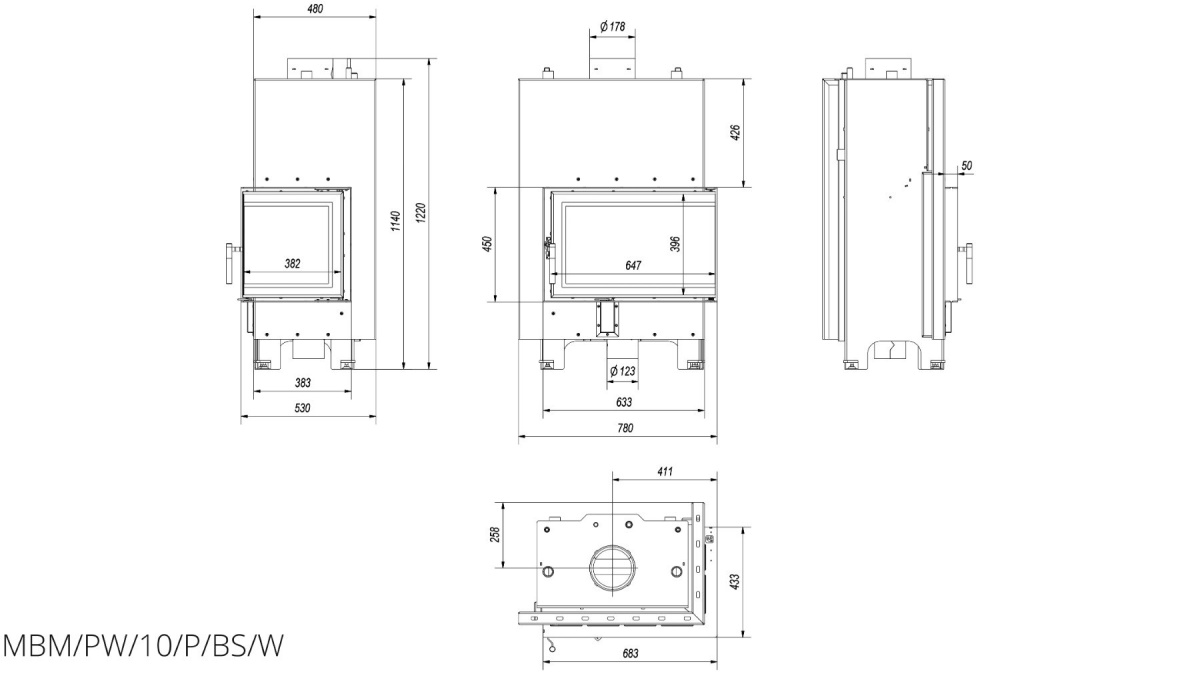 KRATKI WKŁAD KOMINKOWY MBM PW 10 PRAWY BS KRATKI WKŁAD KOMINKOWY MBM PW 10 PRAWY BS