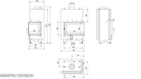 KRATKI WKŁAD KOMINKOWY MBM PW 10 PRAWY BS KRATKI WKŁAD KOMINKOWY MBM PW 10 PRAWY BS