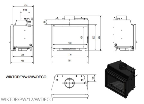 KRATKI WKŁAD KOMINKOWY WIKTOR PW 12 DECO KRATKI WKŁAD KOMINKOWY WIKTOR PW 12 DECO
