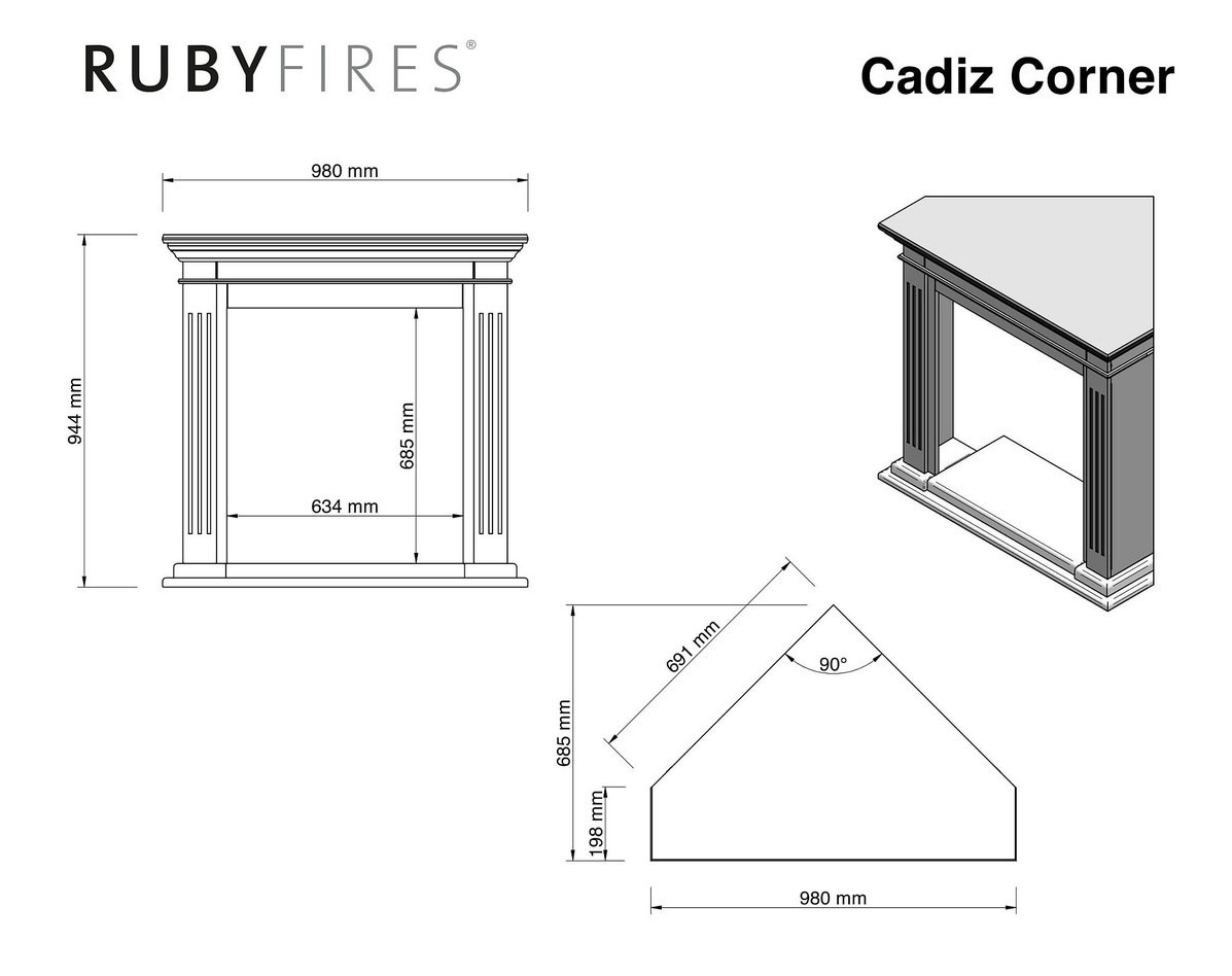 RUBYFIRES BIOKOMINEK CADIZ CORNER MDF RUBYFIRES BIOKOMINEK CADIZ CORNER MDF