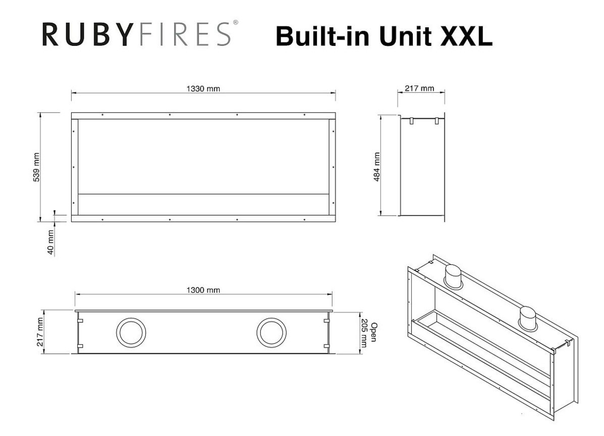 RUBYFIRES WKŁAD BIOKOMINKOWY XXL DWUSTRONNY RUBYFIRES WKŁAD BIOKOMINKOWY XXL DWUSTRONNY