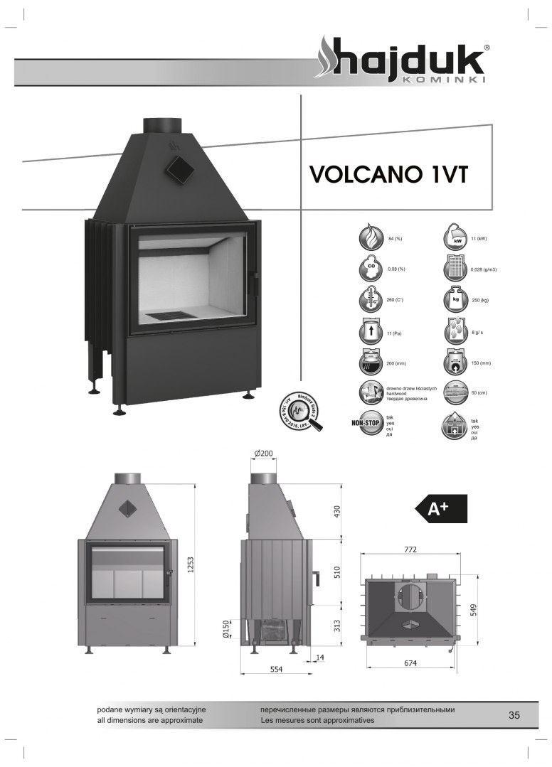 HAJDUK WKŁAD KOMINKOWY VOLCANO 1VT HAJDUK WKŁAD KOMINKOWY VOLCANO 1VT